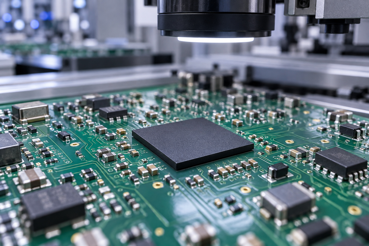 Miniature SMT components and a leadless BGA package under machine vision inspection Miniature SMT components and a leadless BGA package under machine vision inspection